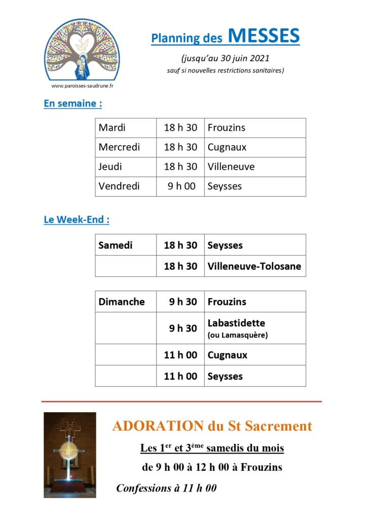 Horaires Des Messes – WordPress